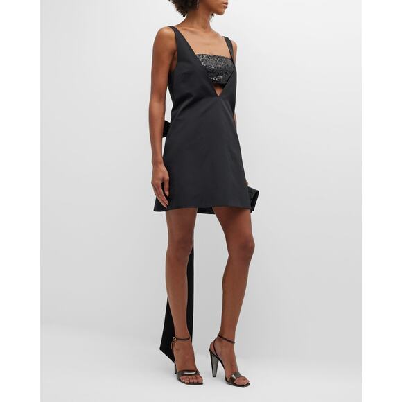 Staud 'Irie' Black V Neck Sequin Bandeau Dress Size XS - Picture 1 of 5